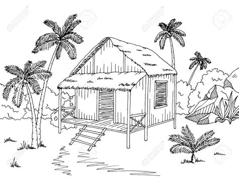 Clipart of bahay kubo black and white